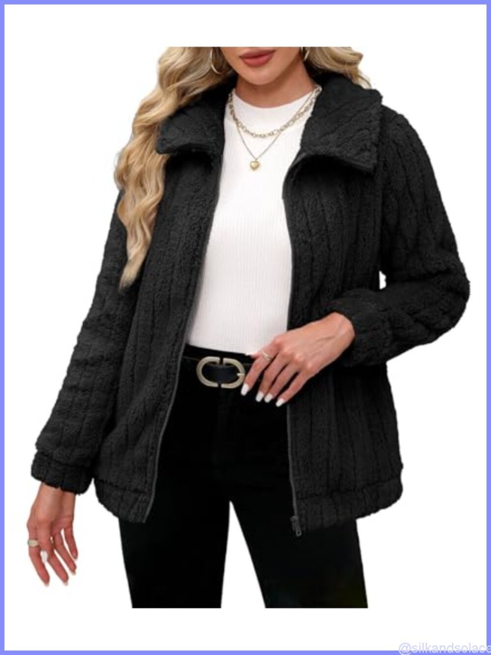 Sherpa Fleece Full Zip Jacket Warm Winter Bed Coat